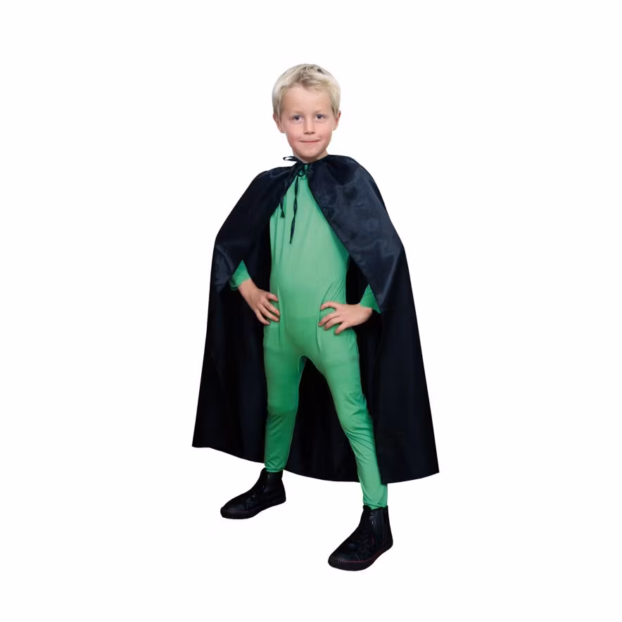Svart Cape Mantel Barn 90cm Maskerad Halloween