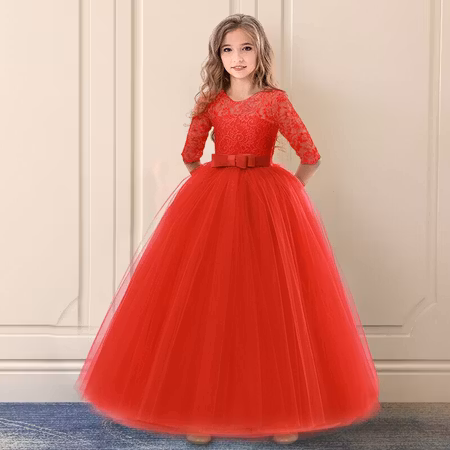Prinsess klänning röd elegant