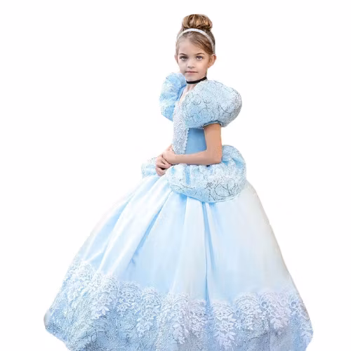 Prinsessklänning Blå Frost Elsa Askungen