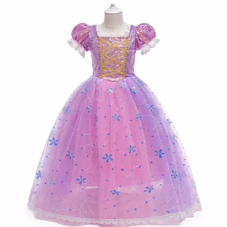 Prinsessklänning Rapunzel Frost Elsa Anna Maskeraddräkt