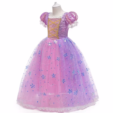 Prinsessklänning Rapunzel Frost Elsa Anna Maskeraddräkt