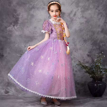 Prinsessklänning Rapunzel Frost Elsa Anna Maskeraddräkt