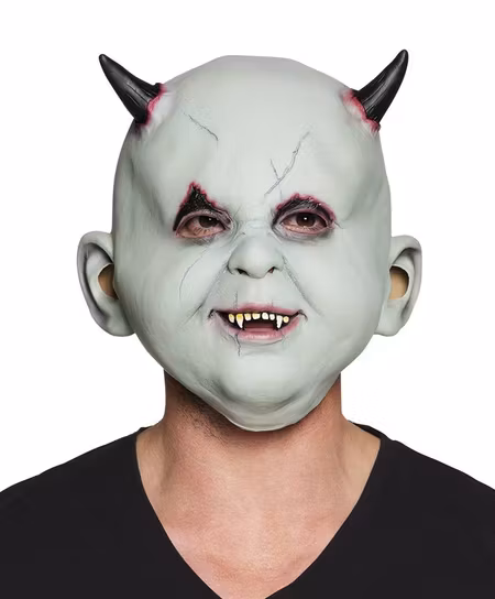 Besatt Djävuls Baby Mask Med Horn