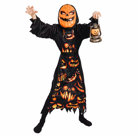 Pumpa Demon med Mask Maskeraddräkt Halloween