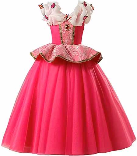 Elegant Rosa Prinsessklänning Törnrosa Maskeraddräkt