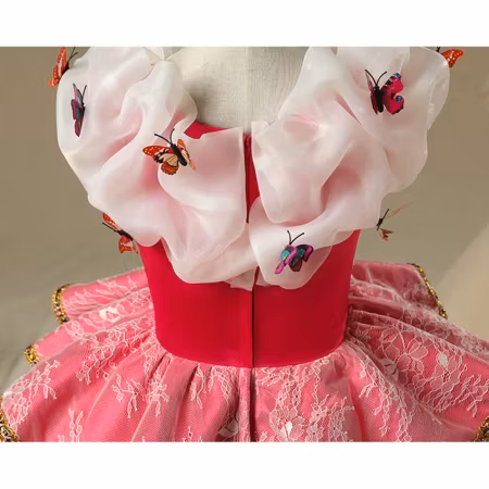 Elegant Rosa Prinsessklänning Törnrosa Maskeraddräkt
