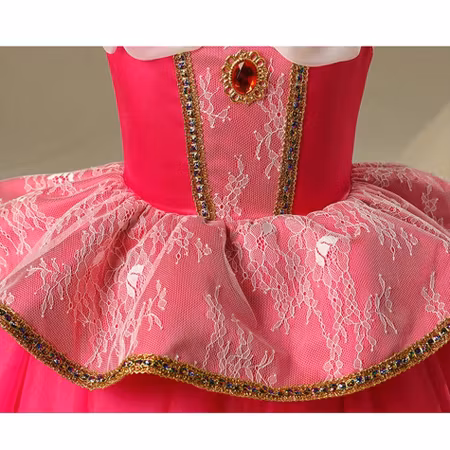 Elegant Rosa Prinsessklänning Törnrosa Maskeraddräkt
