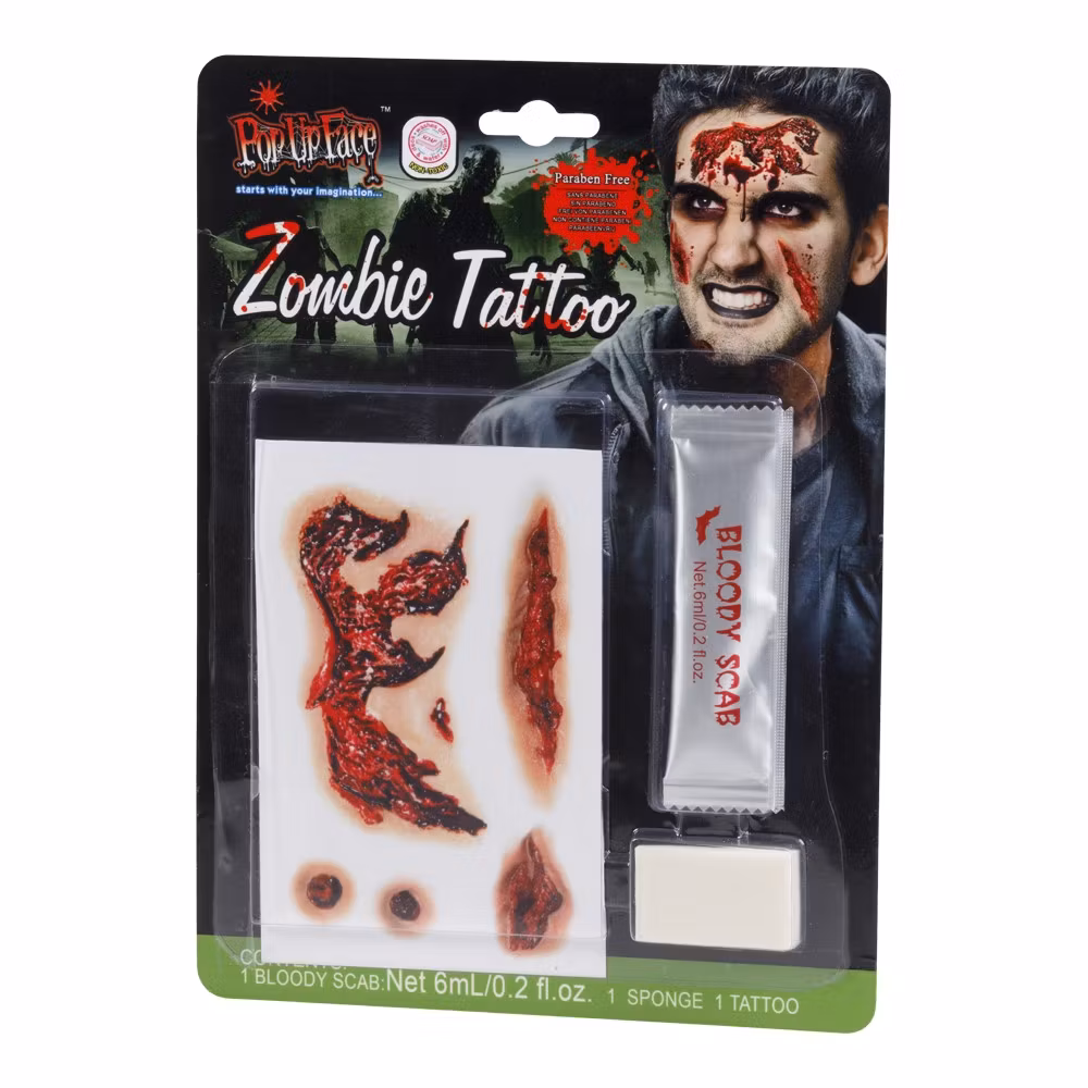 Zombie Sårtatueringar och Blod KöttsårHalloween Maskerad