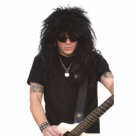 Svart Heavy Metal Peruk Maskerad