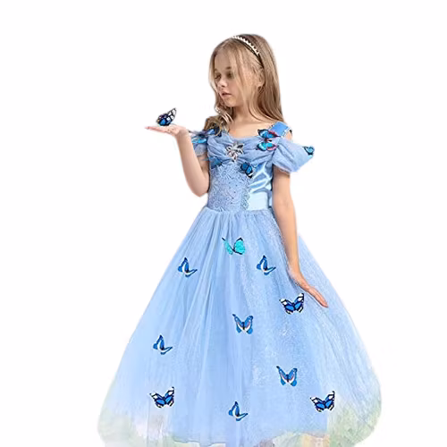 Prinsessklänning Elegant Blå Barn Maskeraddräkt