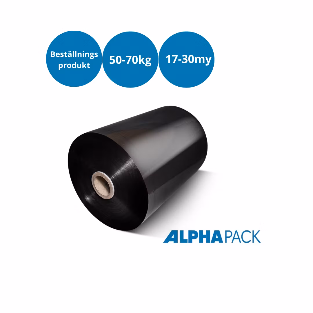 Maskinstrekkfilm Jumbo svart  (50-70kg) ALPHA - 17-30my
