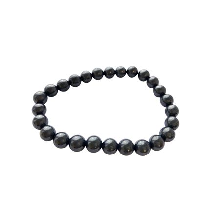 Shungit 8mm pärlor Armband 'Större Handled'