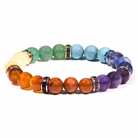 7 Chakra Kristaller 8mm pärlor Armband