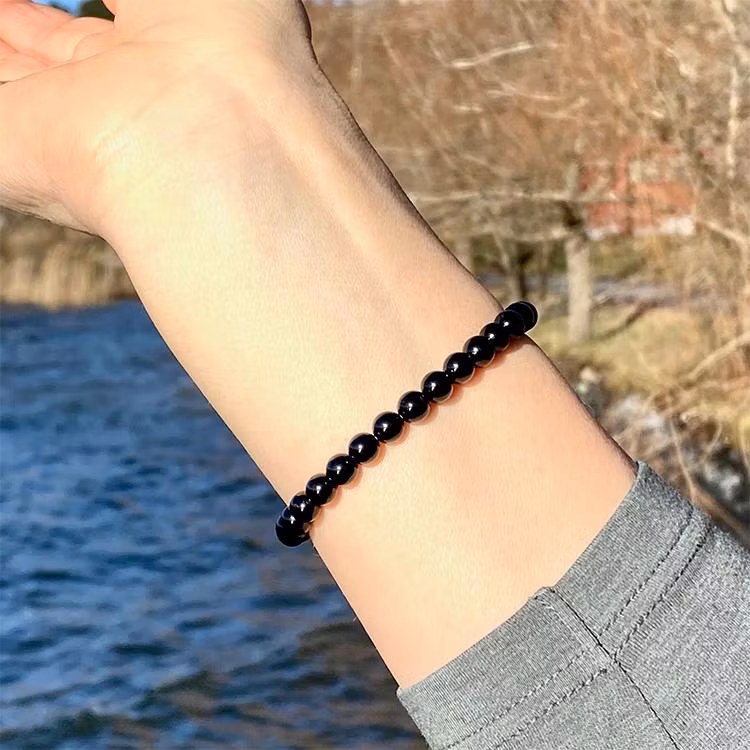 Turmalin Svart 8mm pärlor Armband