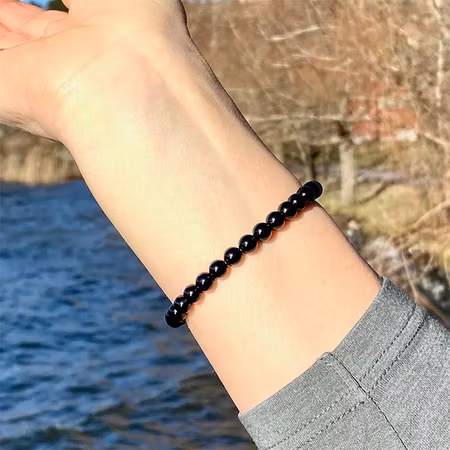 Turmalin Svart 8mm pärlor Armband