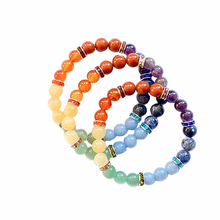 7 Chakra Kristaller 8mm pärlor Armband