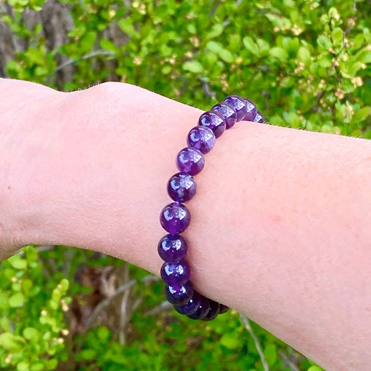 Ametist 8mm pärlor Armband