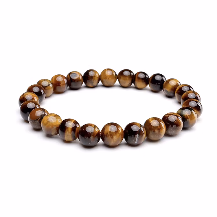 Tigeröga 8mm pärlor Armband