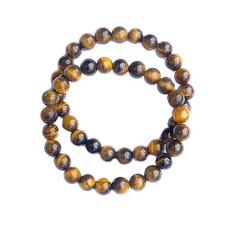 Tigeröga 8mm pärlor Armband