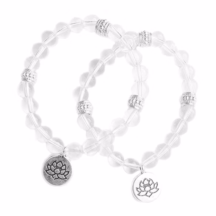 Bergkristall (Lotus) 8mm pärlor Armband