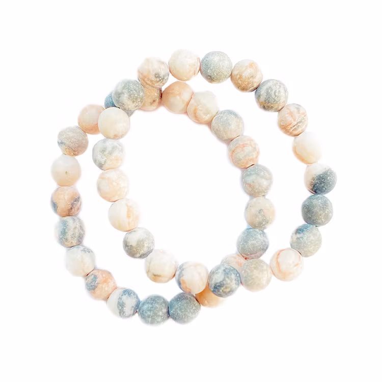 Jaspis Zebra Rosa 8mm pärlor Armband