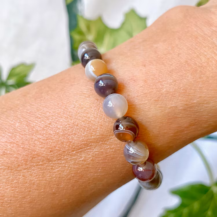 Agat Botswana 8mm pärlor Armband