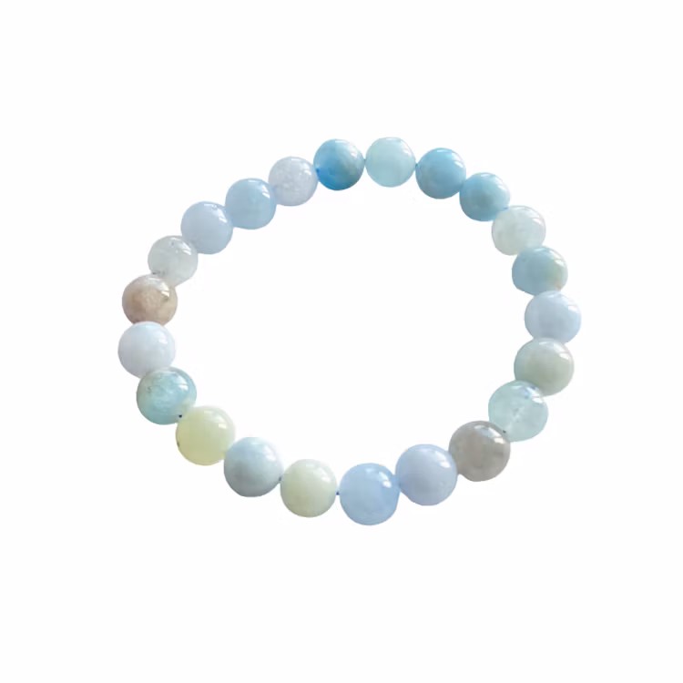 Akvamarin 8mm pärlor Armband