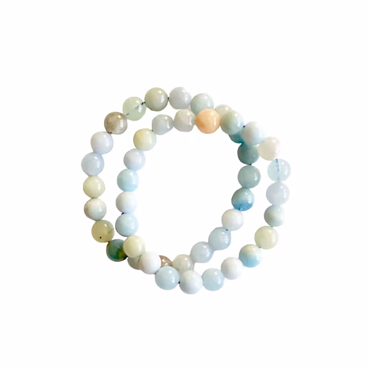 Akvamarin 8mm pärlor Armband