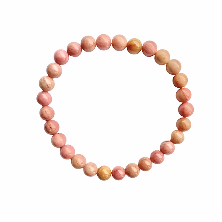 Rodonit 6mm pärlor Armband