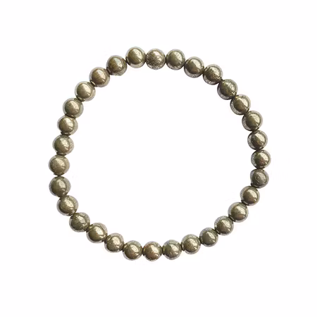Pyrit 6mm pärlor Armband