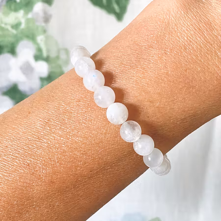 Månsten Vit 8mm pärlor Armband