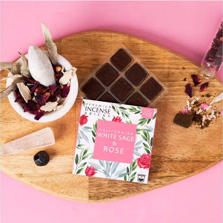 Rökelsebrickor Vit salvia & Ros 9st