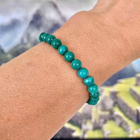Malakit 6mm pärlor Armband