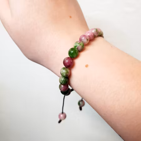 Agat 8mm pärlor Armband 'Enkelrad Justerbart'