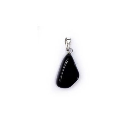 Obsidian Svart Hängsmycke (Metallhänge)
