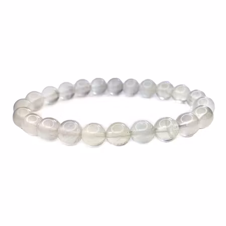 Fluorit Vit 8mm Pärlor Armband