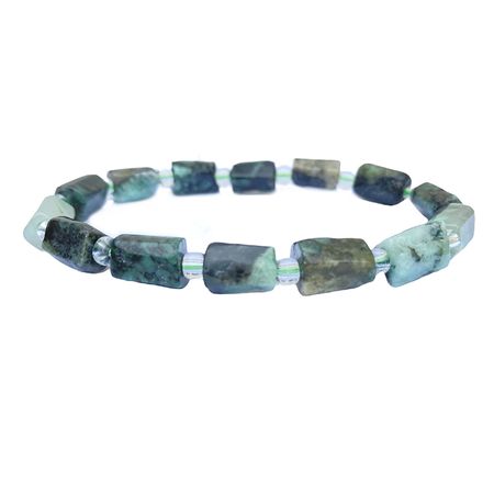 Smaragd (Polygon) 8-13mm pärlor Armband