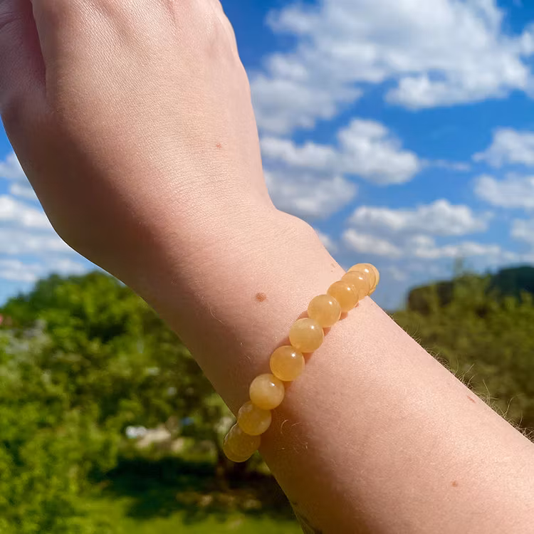 Jade Citron 8mm pärlor Armband