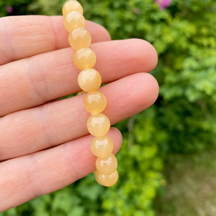 Jade Citron 8mm pärlor Armband