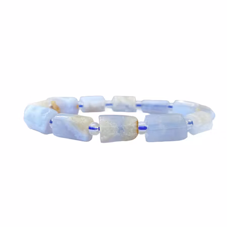 Bandagat Blå (Polygon) 10-14mm pärlor Armband