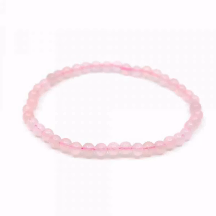 Rosenkvarts 4mm pärlor Armband