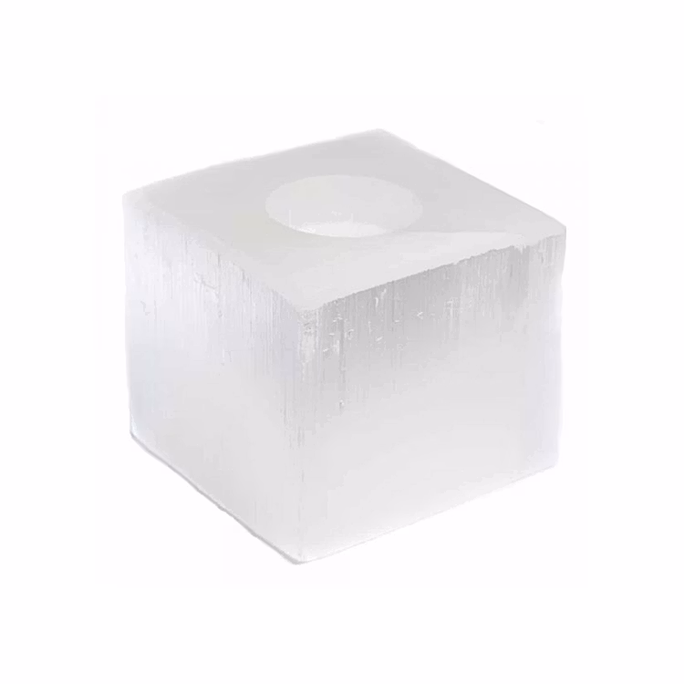 Selenit värmeljushållare 8x8cm (Kub)