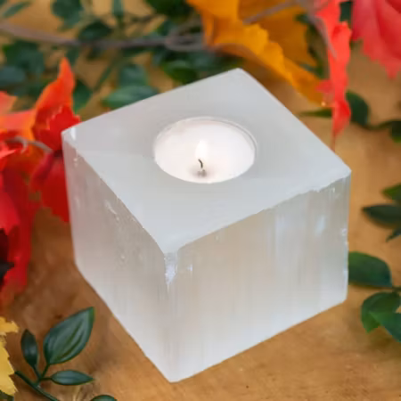 Selenit värmeljushållare 8x8cm (Kub)