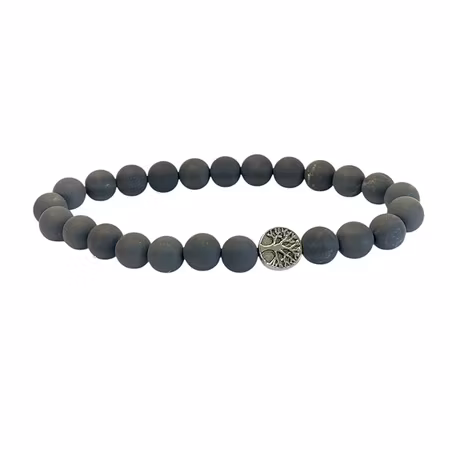 Shungit 8mm pärlor Armband Livets Träd