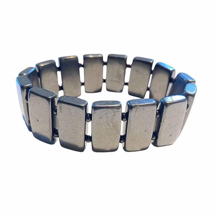 Shungit Rektangulära pärlor Armband (16 pärlor)