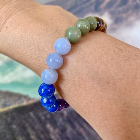 Yoga Chakra 8mm pärlor Armband