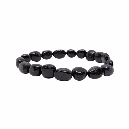 Turmalin Svart 10 - 15mm pärlor Armband (Större Handled)