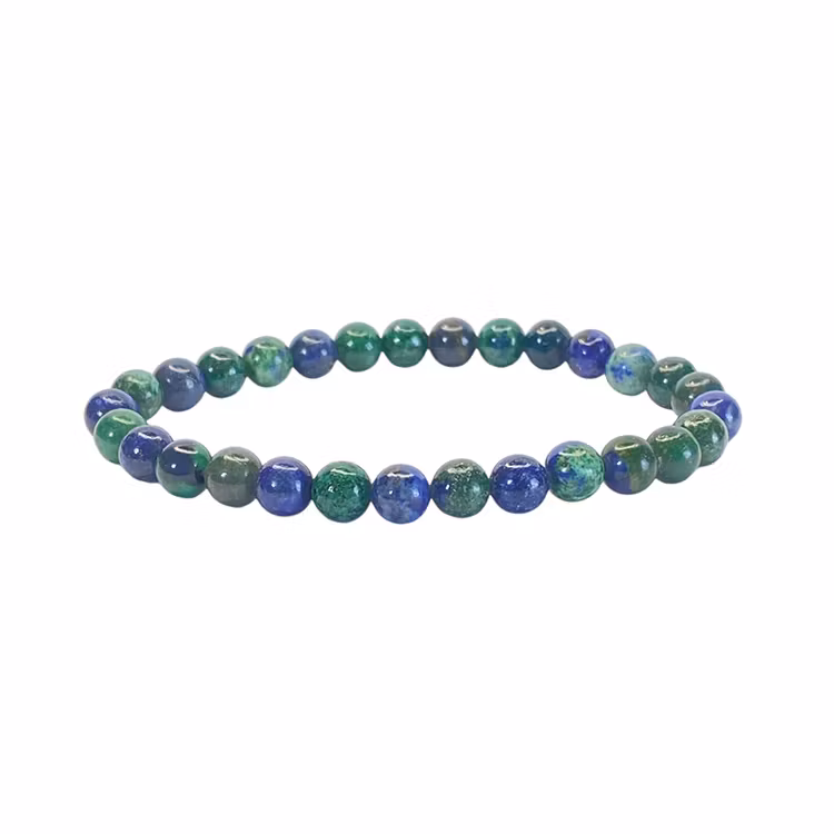 Krysokolla 6mm pärlor Armband