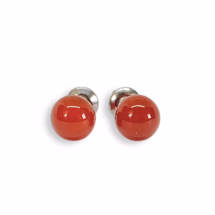 Karneol Örhängen 6mm pärla