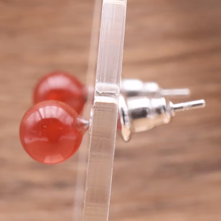 Karneol Örhängen 6mm pärla
